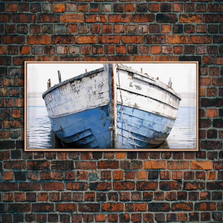 Old Wooden Ship Nautical Decor, Beach Decor, Coastal Decor, Photography Wall Art Framed Canvas Print, Wooden Boat, Nursery Decor