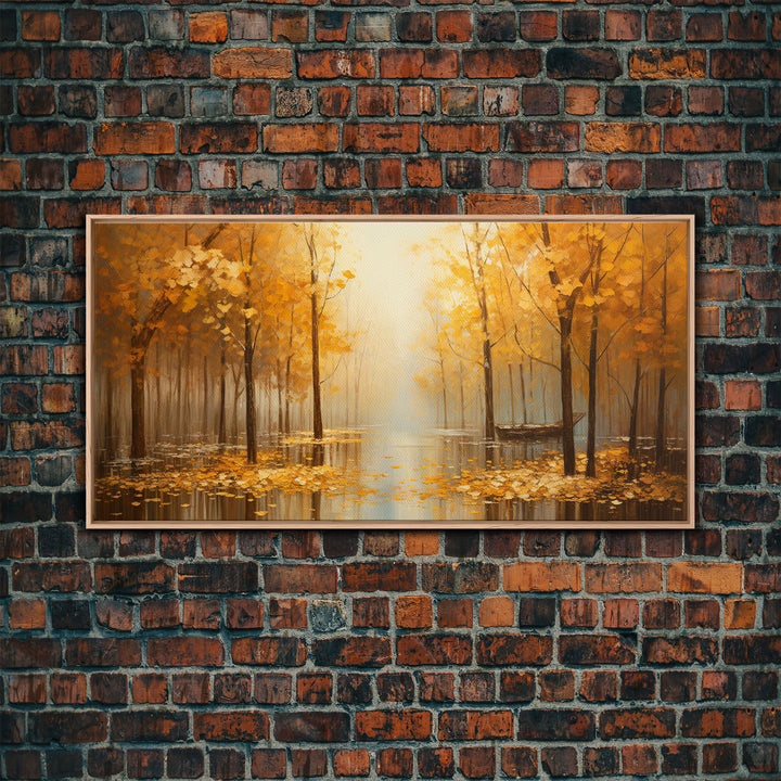 Fall Centerpiece Landscape Painting Canvas Print, Autumn Landscape Decor, Fall Centerpiece Fall Home Decor, Fall Wall Decor, Fall Home Decor