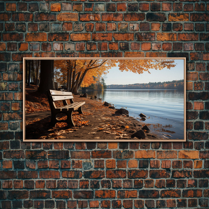 Pacific Northwest Photography Print, Beautiful Lakeside Park In The Fall, Framed Canvas Print, Photography Decor, Fall Decor