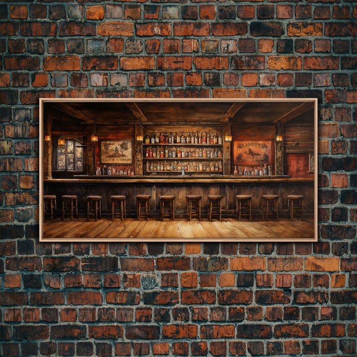 Prohibition Wall Art, Saloon Wall Art, Western Art, Canvas Print, Wall Hanging, Panoramic Art, Bar Decor, Congratulations Gift, Ranch Decor