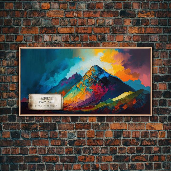 Batura II, Mountain Wall Art, Framed Canvas Print, Mountain landscape Paining Print, Abstract Landscape Art