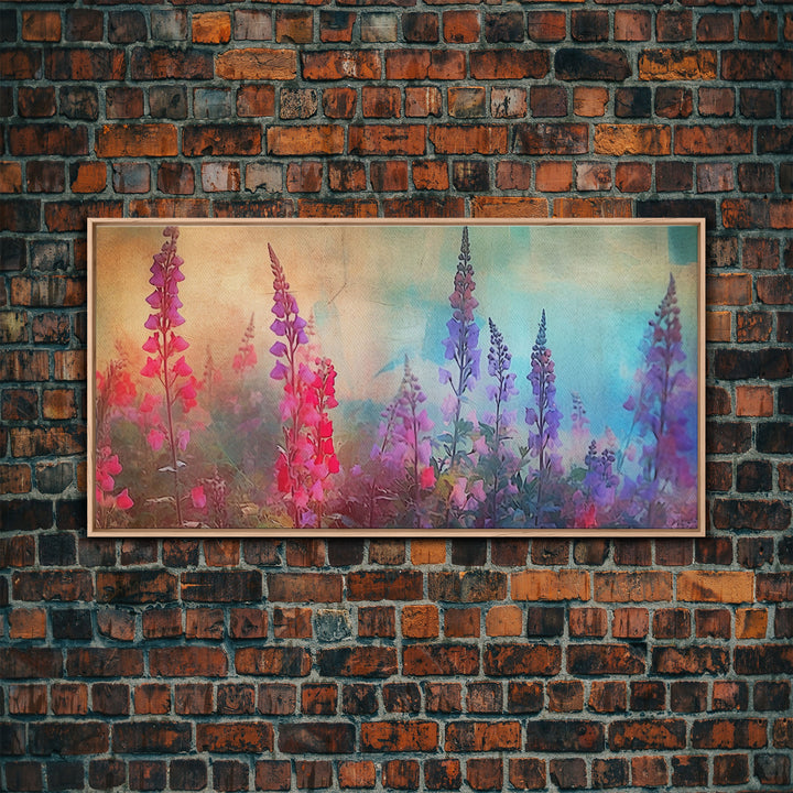 Snap Dragons Wall Art, Spring Flowers Wall Decor, Floral Wall Art, Nature, Panoramic Wall Decor, Canvas Print, Wall Art, Framed Canvas Art