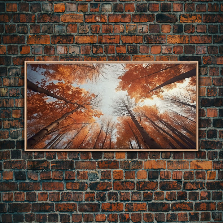 Trees Wall Art, Autumn Art Print, Forest Wall Art, Panoramic Art, Wall Art, Canvas Art, Landscape Art, Boys Bedroom Decor, Dorm Room Art