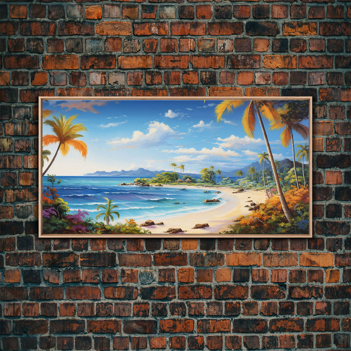 Beach Wall Art, Ocean Wall Art, Nautical Print, Tropical Art, Panoramic Art, Wall Art, Canvas Art, Landscape Art, Beach House Wall Art