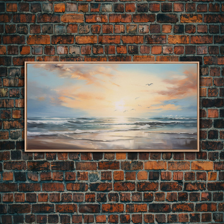 Ocean Art, Beach Wall Art, Summer Wall Art, Seascape Wall Art, Ocean Sunset Art, Panoramic Art, Wall Art, Canvas Art, Landscape Art Print