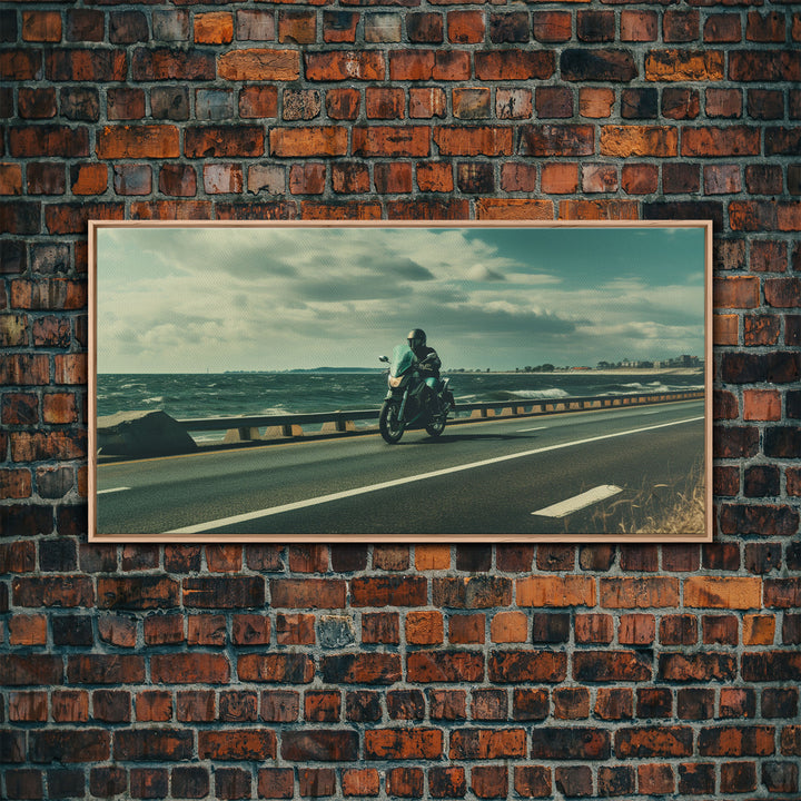 Scenic California Highway Drive Wall Art, Frame Canvas Print, Motorcycle Cruise, Motorcycle Rider Gift Idea