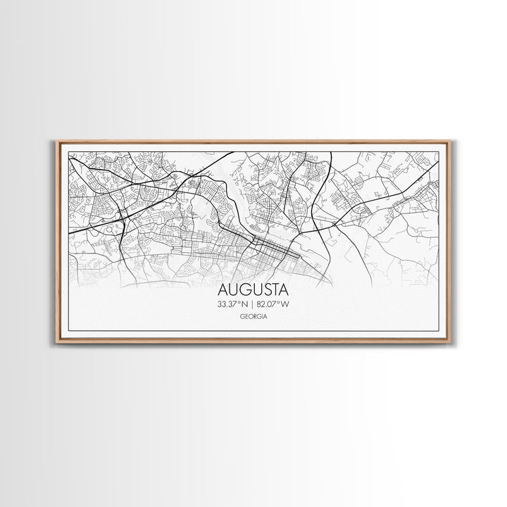 Augusta Street Map, Georgia Map, Map Print, Modern Art, Wall Art, Canvas Print, Farmhouse Décor, College Dorm Décor, Teacher Gift, Prints