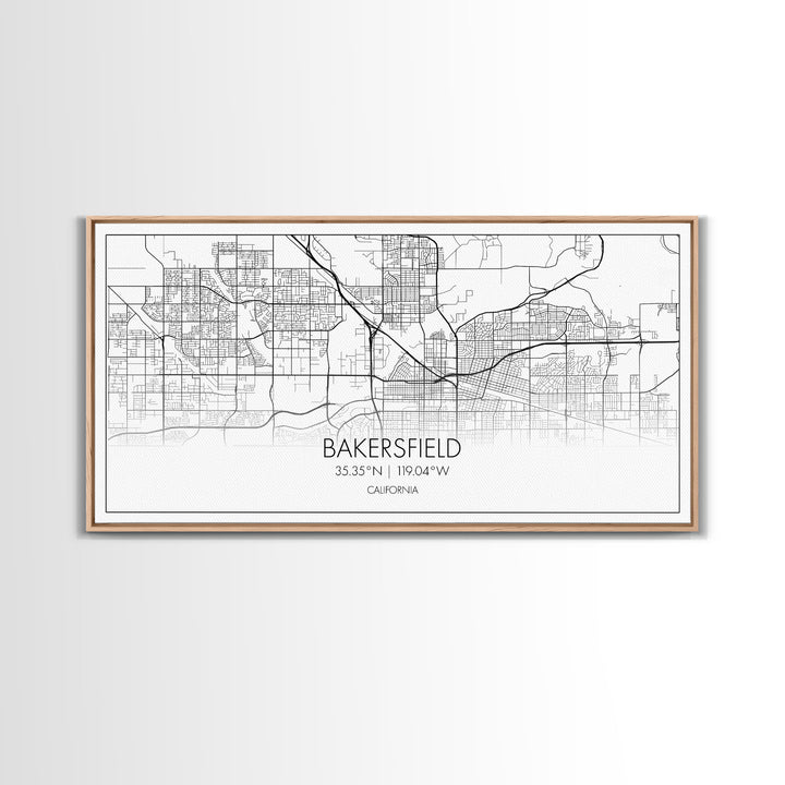 Bakersfield Street Map, California Map, Map Print, Modern Art, Wall Art, Canvas Print, Cabin Décor, Gift For Home, Unique Wall Art, Room Art