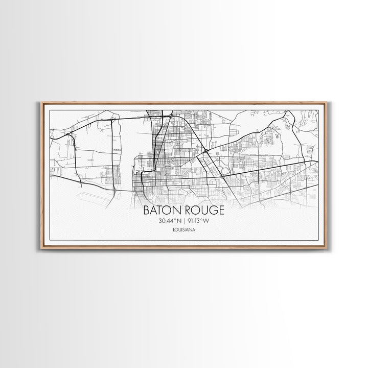 Baton Rouge Street Map, Louisiana Map, Map Print, Modern Art, Wall Art, Canvas Print, Realtor Gift, Wall Art Above Bed, Home Wall Décor