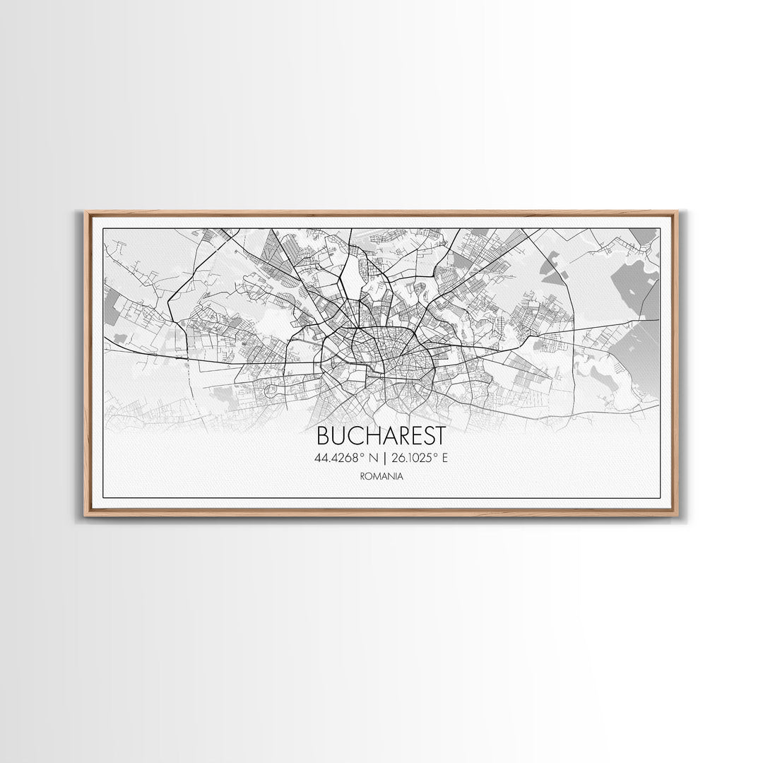 Bucharest Street Map, Romania Map, Map Print, Modern Art, Wall Art, Canvas Art, Trendy Room Décor, Thank You Gift, Wall Décor Bedroom