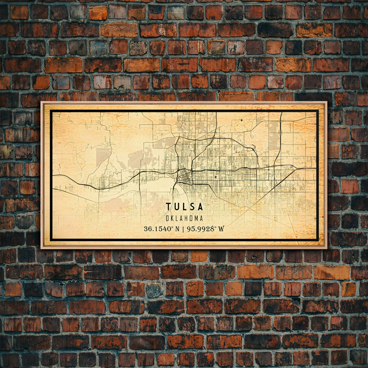 Tulsa Map Art - Oklahoma - Custom Tulsa City Streets Map Print -  University of Tulsa - Home Office Decor Tulsa Map Decor Oklahoma Wall Art