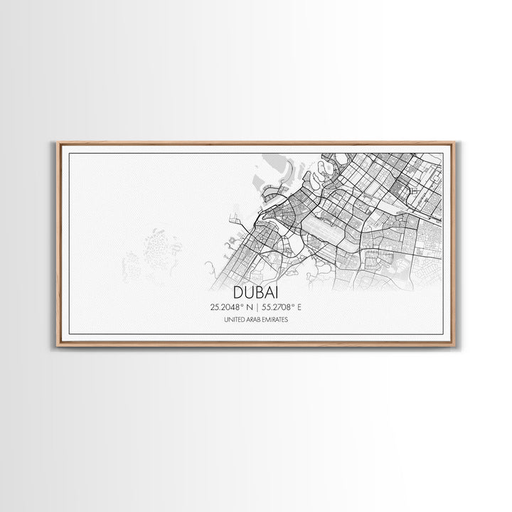 Dubai Street Map, United Arab Emirates Map, Map Print, Minimalist Art, Wall Art, Canvas Art, Cabin Wall Art, Gift For Traveler, Room Décor