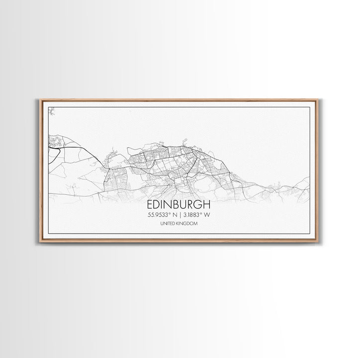 Edinburgh Street Map, Scotland Map, Map Art, Minimalist Art, Wall Art, Canvas Art, Travel Wall Art, Husband Gift, Office Décor For Men