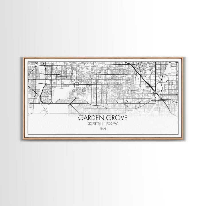 Garden Grove City Map, Texas Map, Map Art, Minimalist Art, Wall Art, Canvas Art, Farmhouse Wall Art, Hunting Décor, College Apartment Art