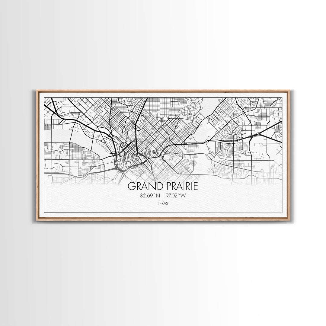 Grand Prairie City Map, Texas Map, Map Art, Minimalist Art, Wall Art, Canvas Art, Log Cabin Décor, Ranch Wall Art, Texas Wall Art, Prints