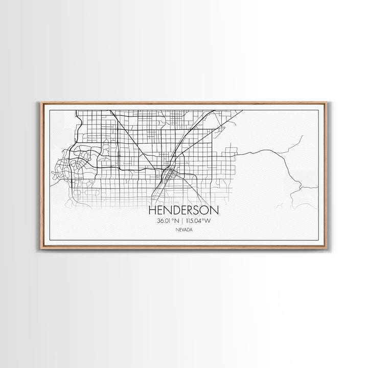 Henderson City Map, Nevada Map, Map Art, Minimalist Art, Wall Art, Canvas Art, Office Art, Cabin Gifts, Hanging Wall Décor, Trendy Wall Art