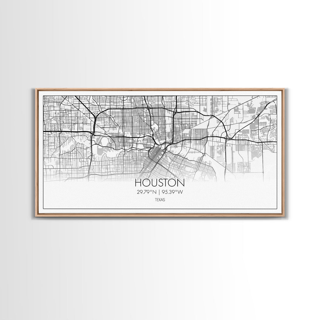 Houston City Map, Texas Map, Map Art, Modern Art, Wall Art, Canvas Art, Western Wall Art, Country Décor, Texas Wall Art, Anniversary Gift