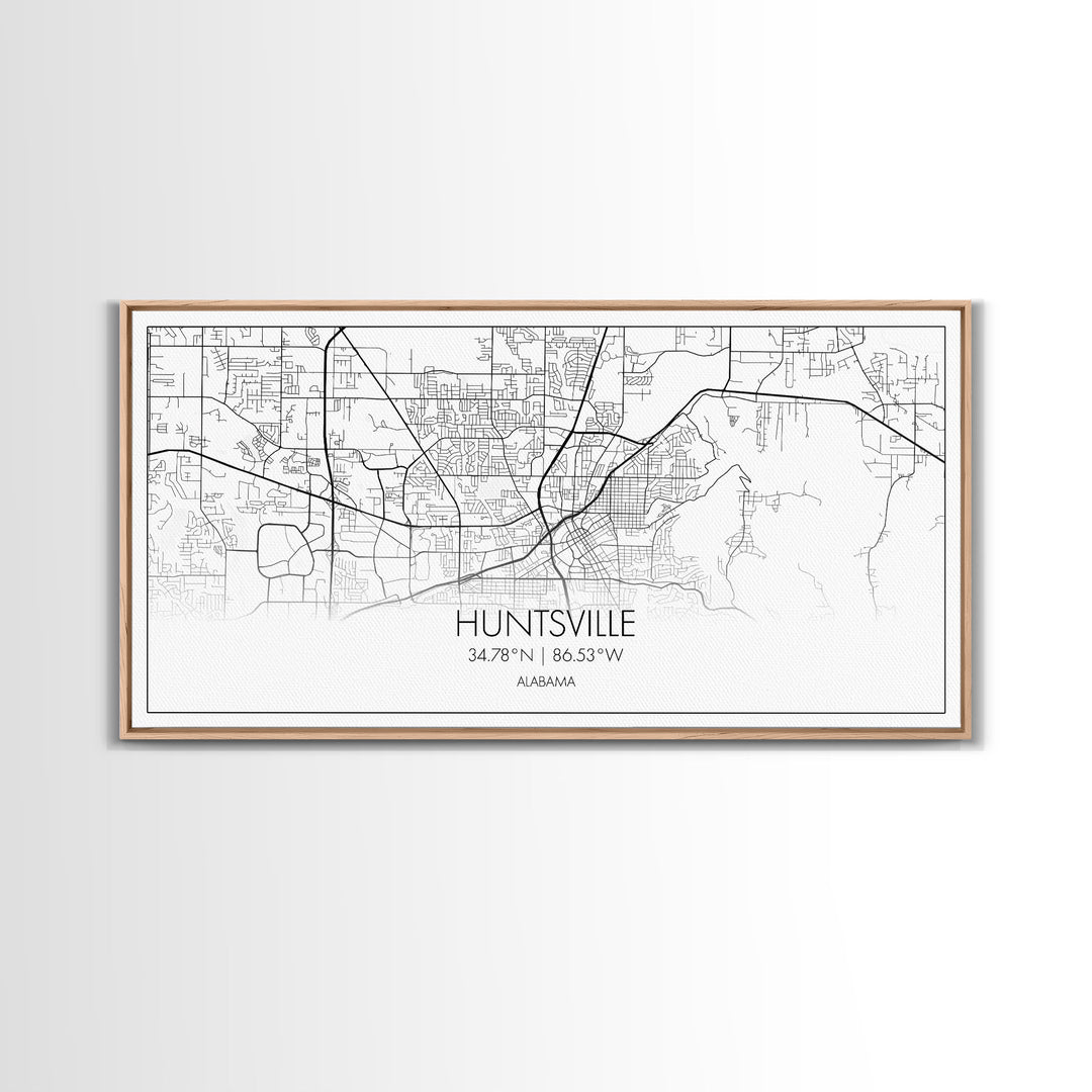 Huntsville City Map, Alabama Map, Map Art, Modern Art, Wall Art, Canvas Art, Country Wall Décor, Gifts For Her, Room Décor For Teens, Prints