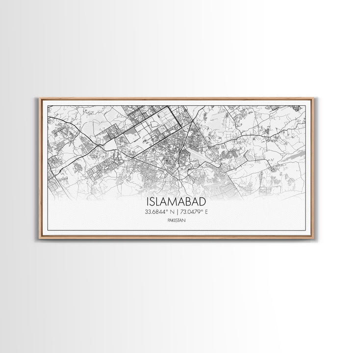 Islamabad City Map, Pakistan Map, Map Art, Modern Art, Wall Art, Canvas Art, Travel Wall Art, Office Wall Print, Gifts For Him, Room Décor