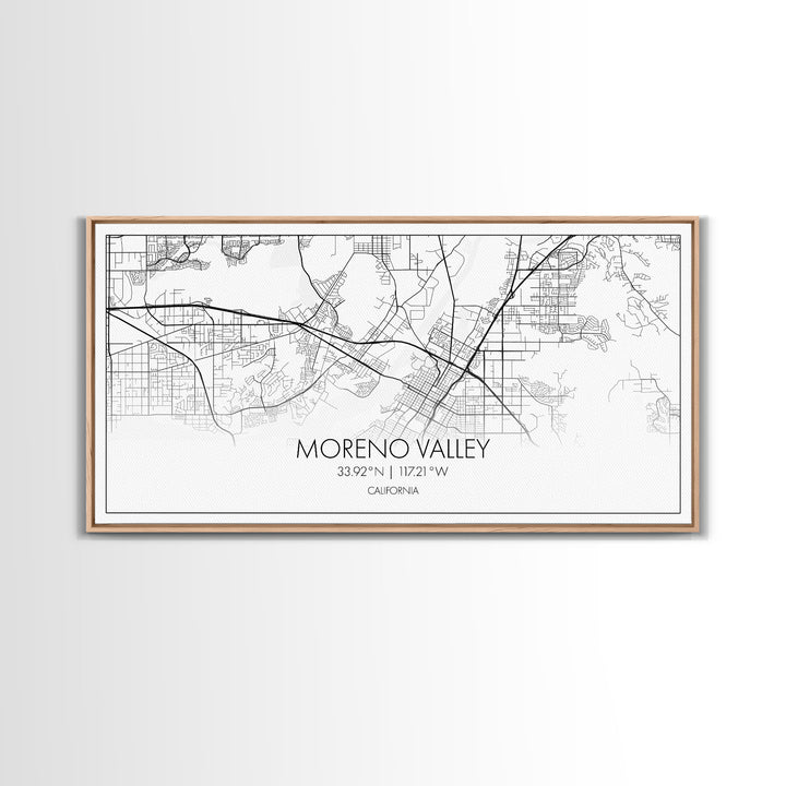 Moreno Valley City Map, California Map, Map Art, Minimalist Wall Art, Wall Art, Canvas Art, Horizontal Print, PHD Graduation Gift, Office