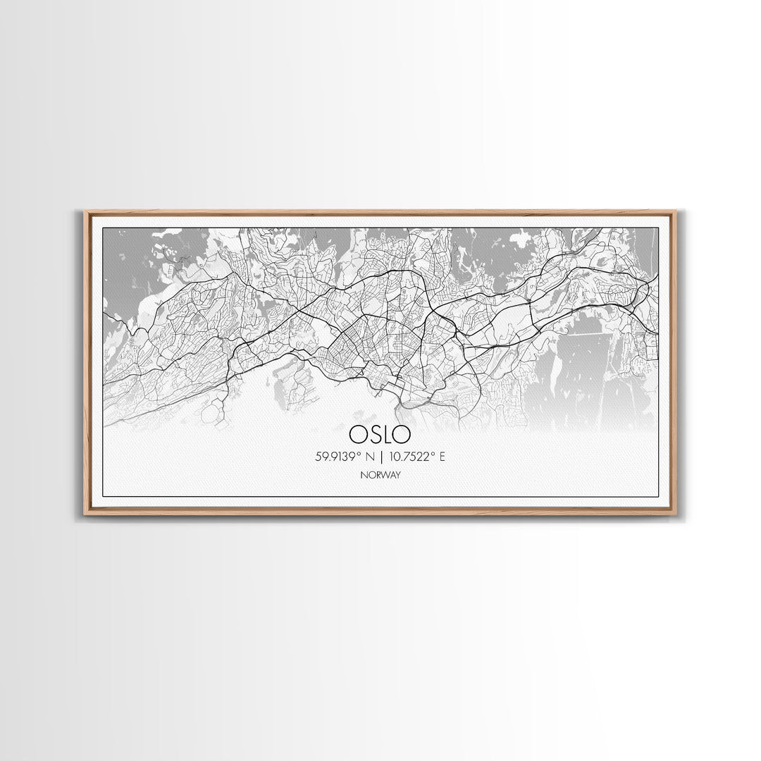 Oslo City Map, Norway Art, Map Print, Minimalist Wall Art, Wall Art, Canvas Art, Travel Wall Art, Hiking Gift, European Wall Art, Office Art