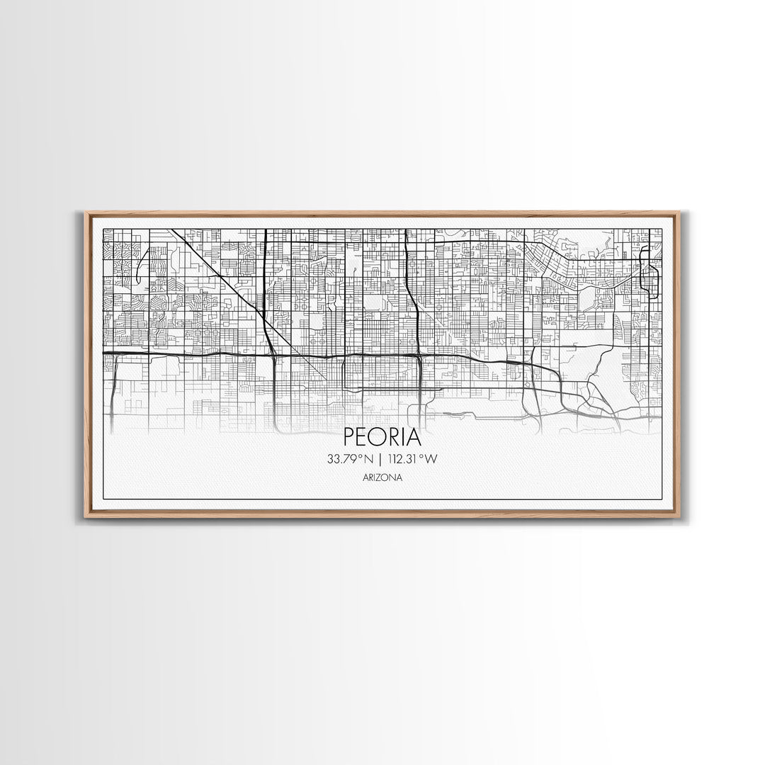 Peoria City Map, Arizona Art, Map Print, Minimalist Wall Art, Wall Art, Canvas Art, Trendy Wall Art, Moving Gift, Boys Bedroom Décor, Prints