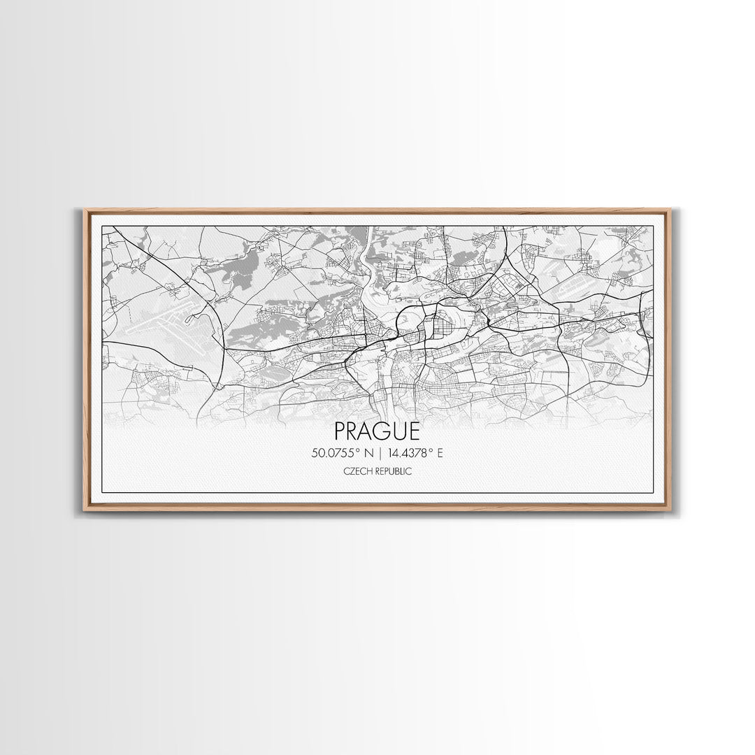 Prague City Map, Czech Republic Art, Map Print, Minimalist Wall Art, Wall Art, Canvas Art, First Home Gift, Indie Room Décor, Military Décor