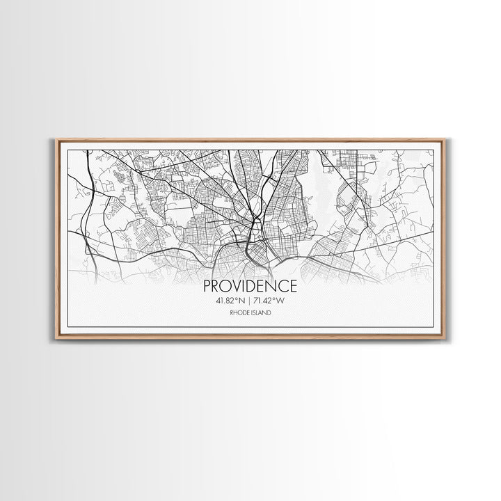 Providence City Map, Rhode Island Art, Map Print, Minimalist Wall Art, Wall Art, Canvas Art, Gifts For Mom, Horizontal Wall Art, Office Art