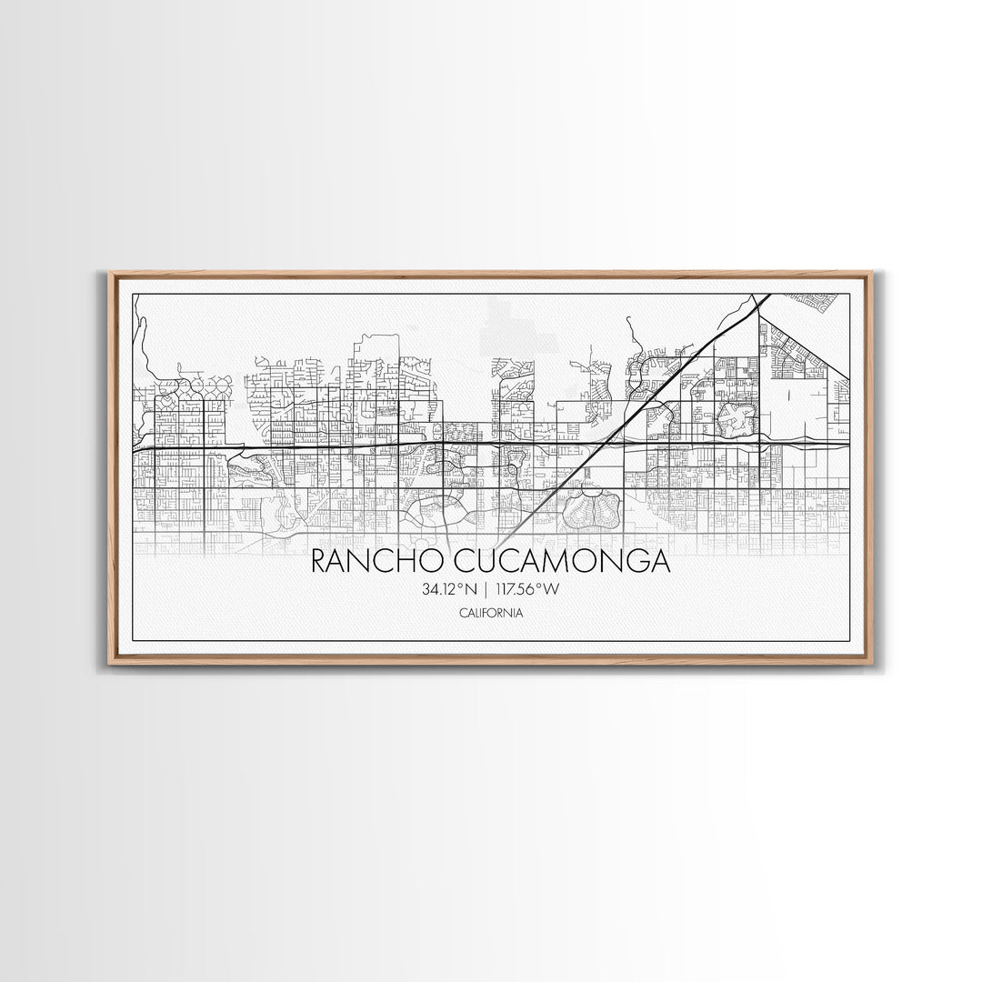 Rancho Cucamonga City Map, California Art, Map Print, Minimalist Wall Art, Wall Art, Canvas Art, Wall Hanging, Wedding Gift, Family Wall Art