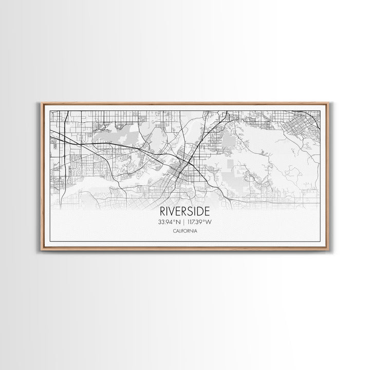 Riverside City Map, California Art, Map Print, Minimalist Wall Art, Wall Art, Canvas Art, Panoramic Wall Art, Gift For Graduation, Room Art