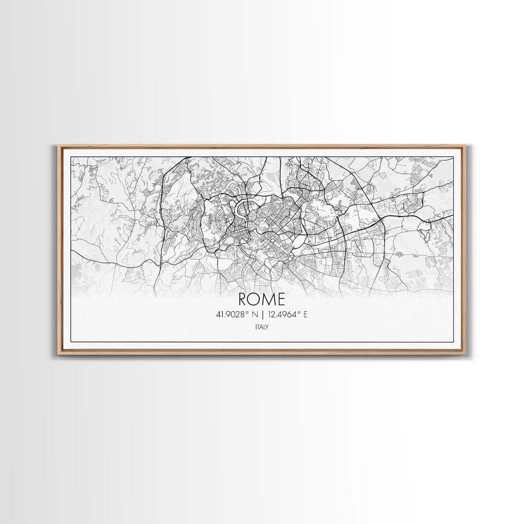 Rome City Map, Italy Art, Map Print, Minimalist Wall Art, Wall Art, Canvas Art, European Wall Art, New Home Gift, Landscape Wall Art, Prints