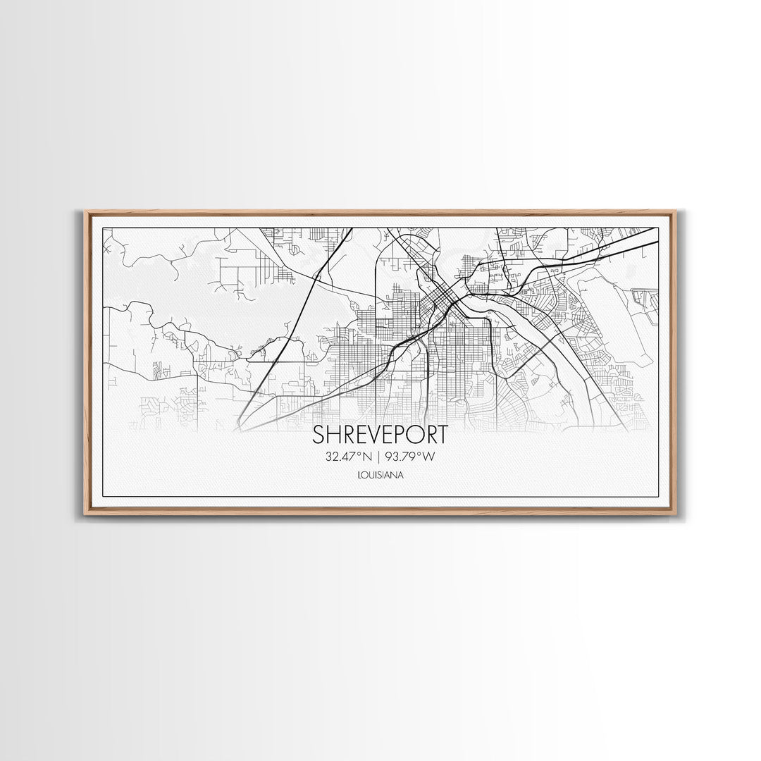 Shreveport City Map, Louisiana Art, Map Print, Modern Wall Art, Wall Art, Canvas Art, Dining Room Décor, Boho Wall Art, Congratulations Gift