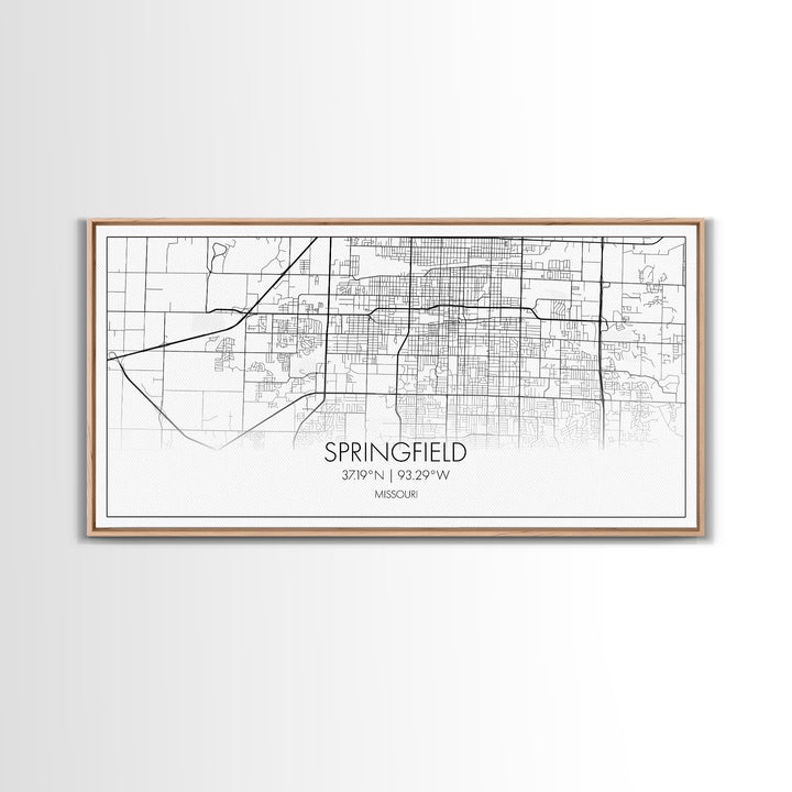 Springfield City Map, Missouri Art, Map Print, Modern Wall Art, Wall Art, Canvas Art, Lake House Wall Art, Boys Bedroom Décor, Couples Gift