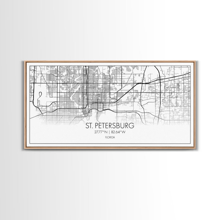 St Petersburg City Map, Florida Art, Map Print, Modern Wall Art, Wall Art, Canvas Art, First Home Gift, Ranch House Décor, Office Prints