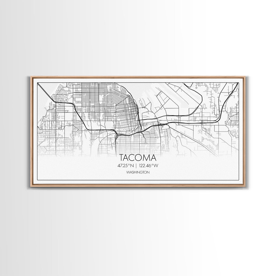 Tacoma City Map, Washington Art, Map Print, Modern Wall Art, Wall Art, Canvas Art, Gift For The Home, Farmhouse Wall Décor, City Wall Art