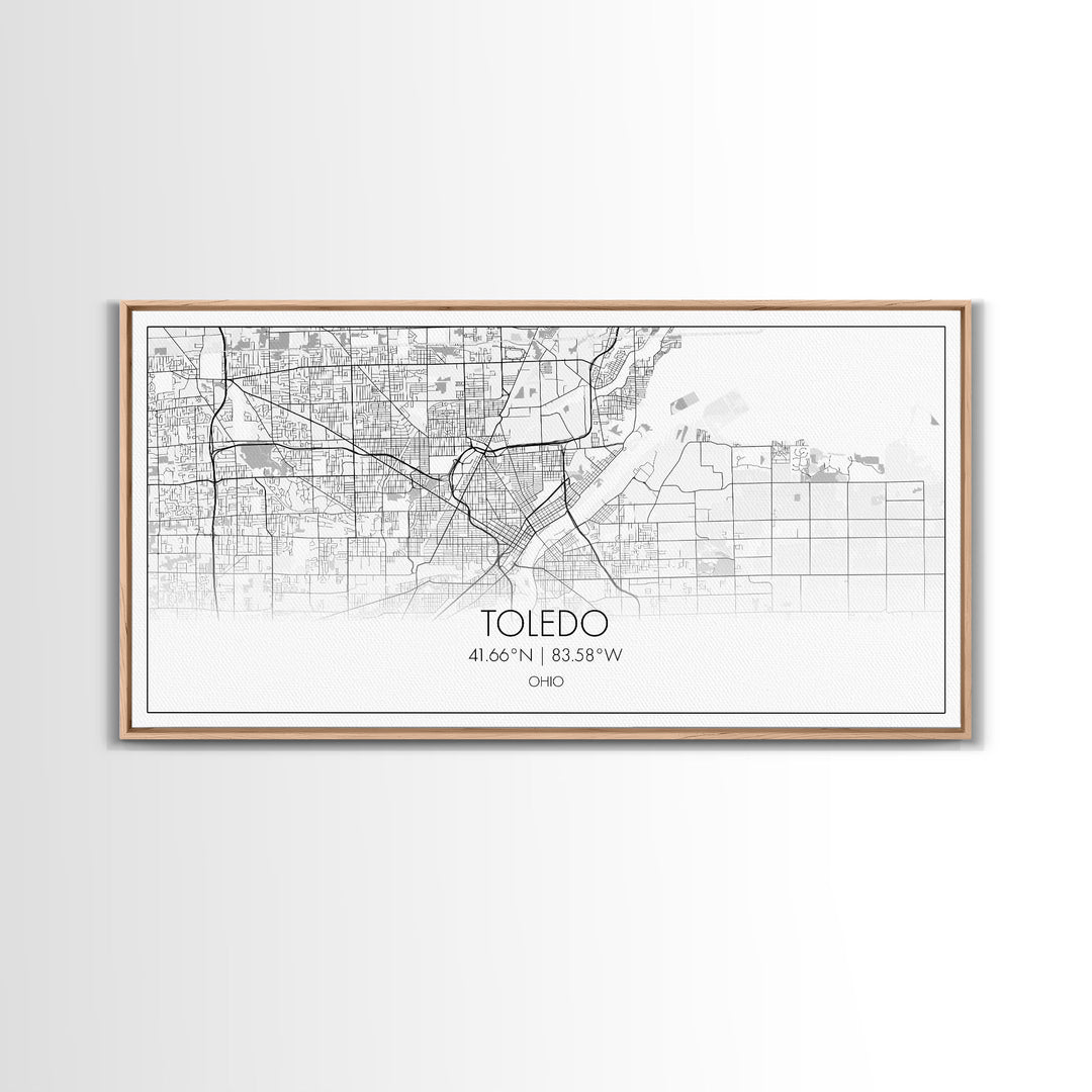 Toledo City Map, Ohio Art, Map Print, Modern Wall Art, Wall Art, Canvas Art, Bedroom Teen Girl Art, Gift For Realtor, Family Home Décor