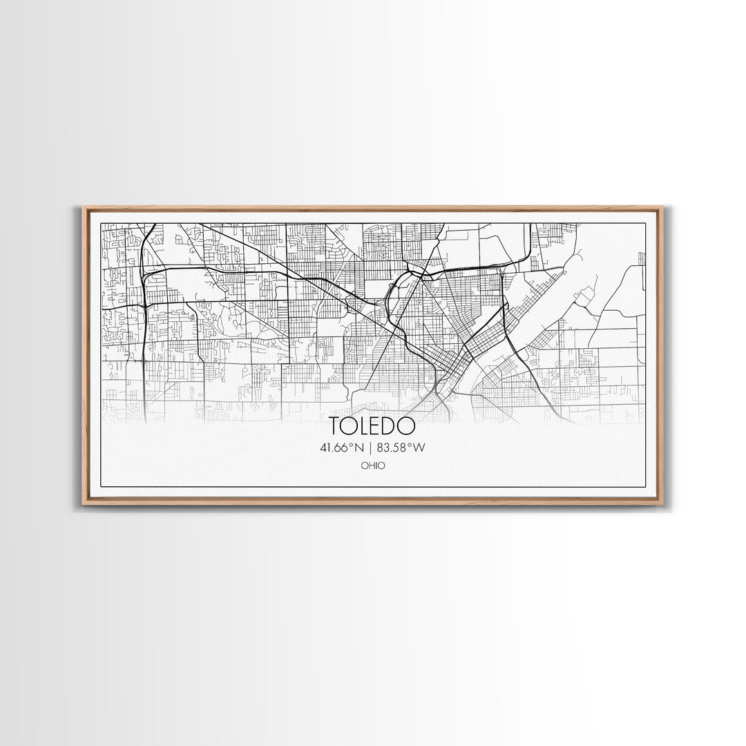 Toledo City Map, Ohio Art, Map Print, Modern Wall Art, Wall Art, Canvas Art, Landscape Art Print, Gift For Boss, Ranch House Décor