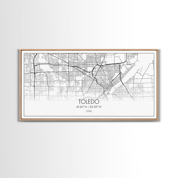 Toledo City Map, Ohio Art, Map Print, Modern Wall Art, Wall Art, Canvas Art, Landscape Art Print, Gift For Boss, Ranch House Décor