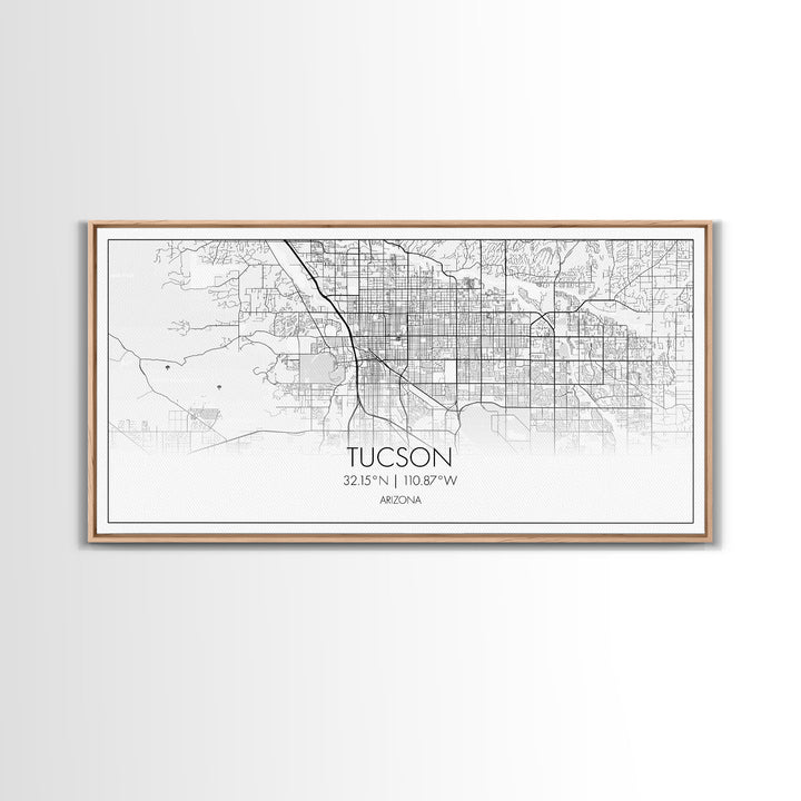 Tucson City Map, Arizona Art, Map Print, Modern Wall Art, Wall Art, Canvas Art, Bedroom Prints, Gift For Friend, Teen Boy Room Décor