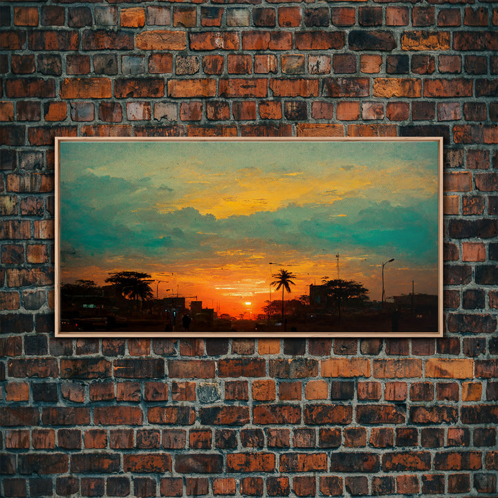 Cloudy sunset canvas print, sunset art, California Highway art, living room wall art, guest room wall art