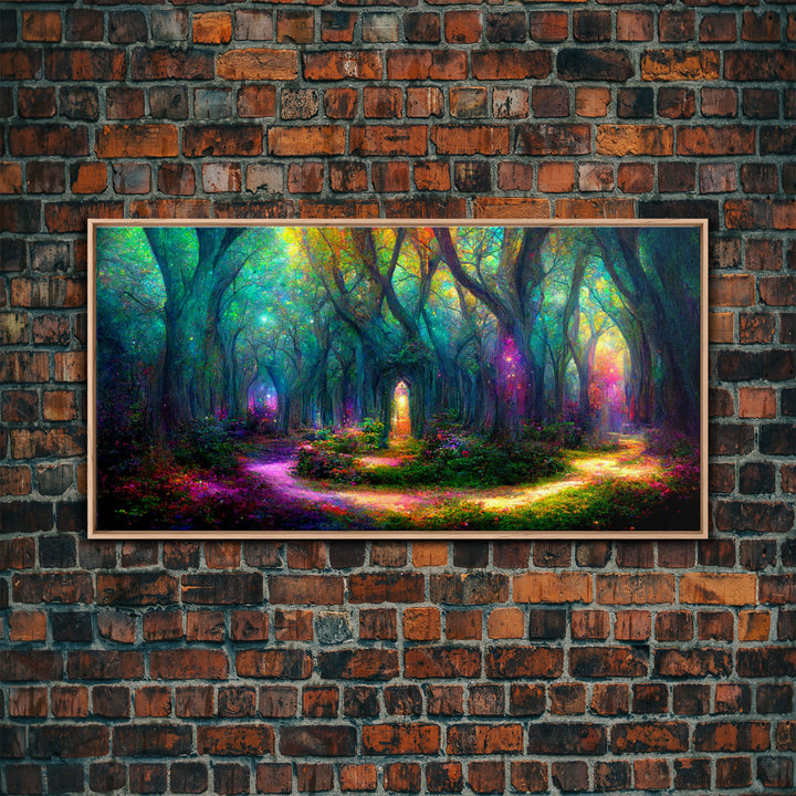 Beautiful Fantasy wall art, canvas print, magical forest, fantasy landscape art, ready to hang wall art