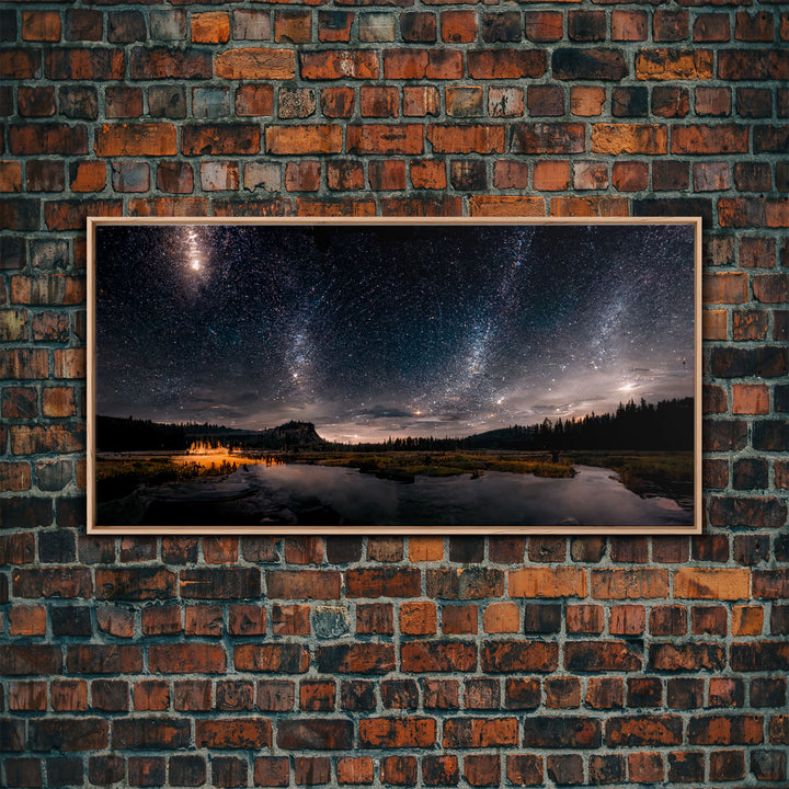 Stars Night Sky Galaxy River Lake Landscape Fine Art Print, Wall Art Print, Wall Décor, Wall Poster