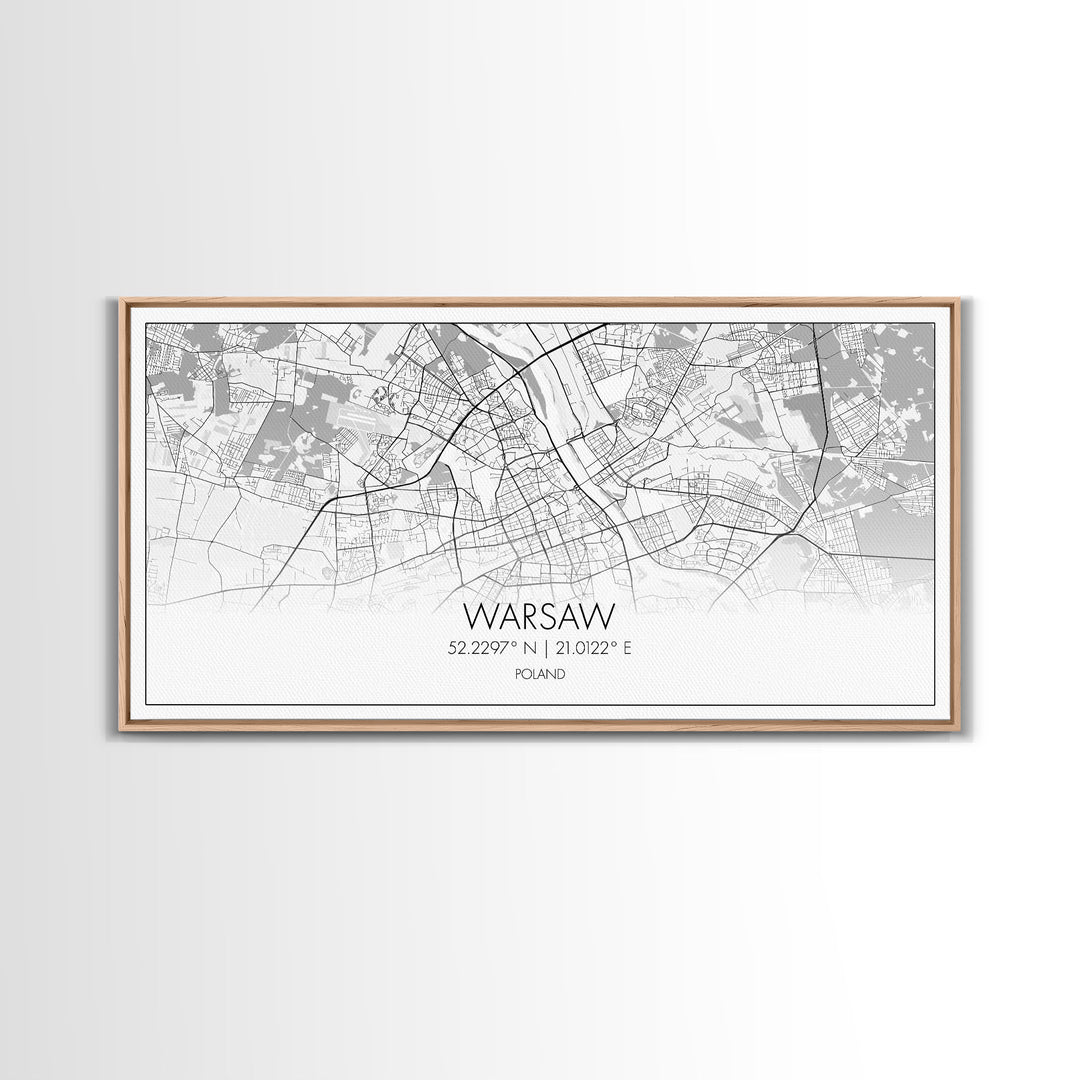 Warsaw City Map, Poland Art, Map Print, Modern Wall Art, Wall Art, Canvas Art, European wall Art, First Home Gift, Wall Décor, Office Prints