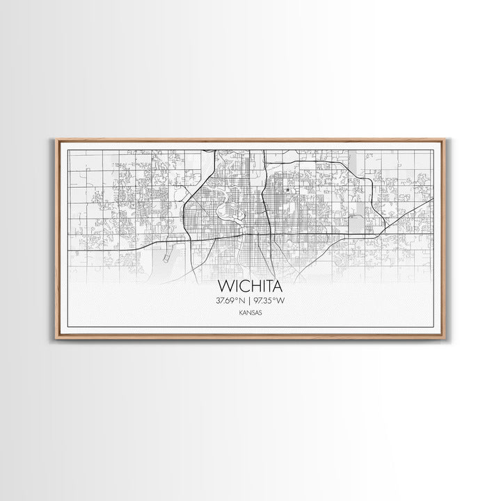 Wichita City Map, Kansas Art, Map Print, Modern Wall Art, Wall Art, Canvas Art, Best Friend Gifts, College Dorm Décor, Modern House Art