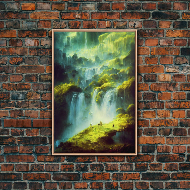 High Fantasy RPG concept art, Fantasy Landscape, Framed Canvas Print, Ready To Hang Framed Wall Art, Living Room Wall Decor