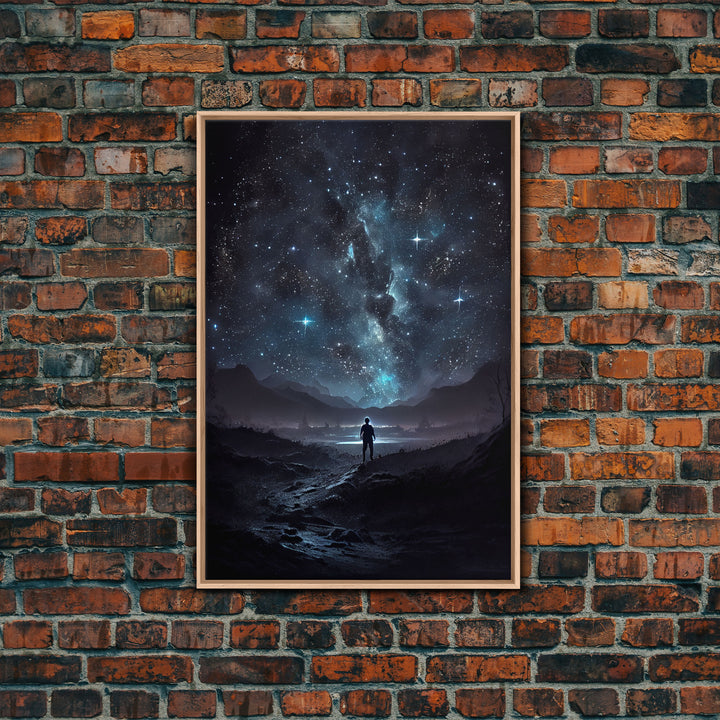 Wishing upon a star, constellation art, framed canvas print, framed wall art