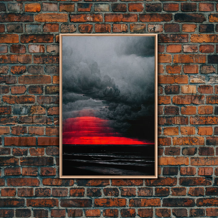 Spooky Horror Canvas Print, Bloodmoon Sunset, Blood moon, Halloween Wall Art, Ready To Hang