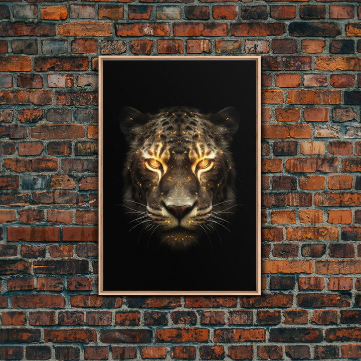 Fire Eyed Tiger Portrait Art Print, Framed Wall Art, Canvas Print, Big Cat Art, Tiger Painting, Cosmic Tiger Print