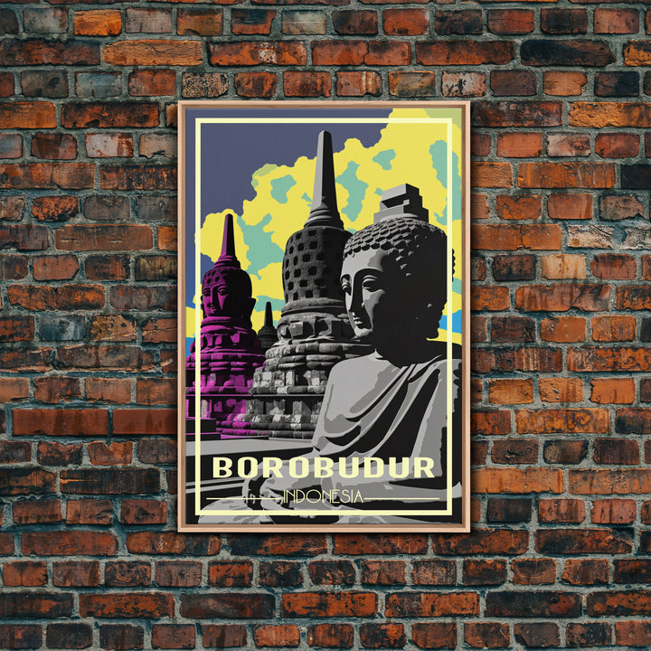 Indonesia Wall Art, Borobudur Temple, Java, Travel Wall Print, Travel Poster, Travel Artwork, Travel Wall Art, Canvas Wall Print