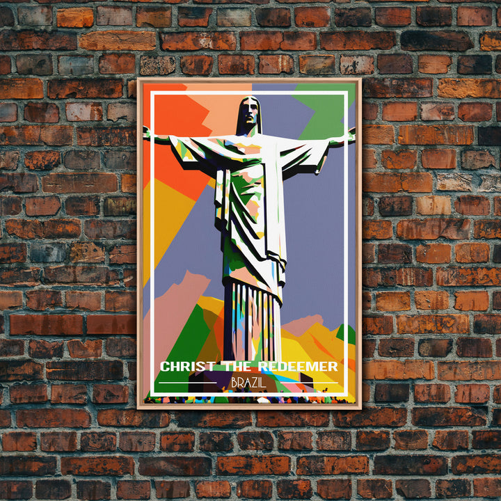 Brazil Travel Poster, Christ The Redeemer, Rio de Janeiro Wall Art, Travel Wall Print, Travel Poster, Travel Wall Art, Canvas Wall Print